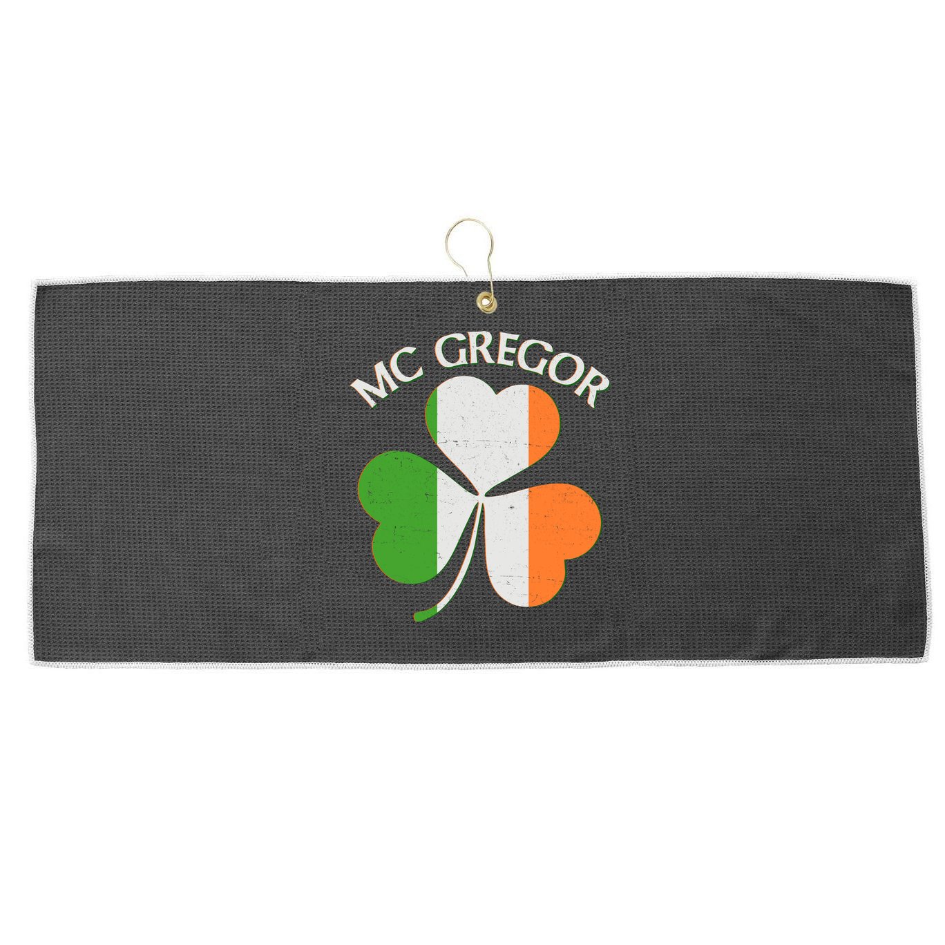 McGregor Irish Flag Clover Large Microfiber Waffle Golf Towel