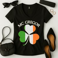 McGregor Irish Flag Clover Women's V-Neck T-Shirt