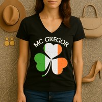 McGregor Irish Flag Clover Women's V-Neck T-Shirt