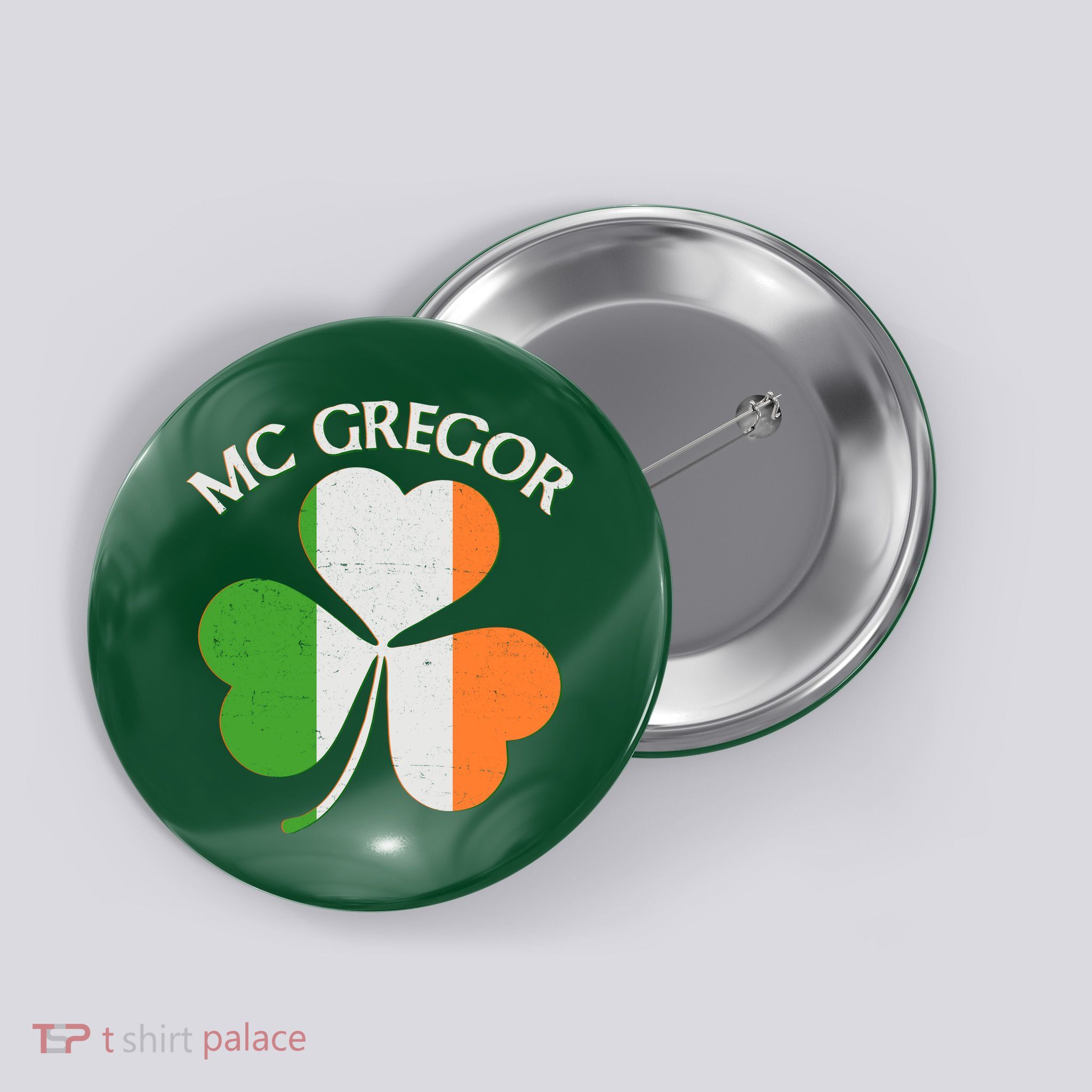 McGregor Irish Flag Clover Button