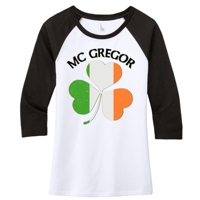 McGregor Irish Flag Clover Women's Tri-Blend 3/4-Sleeve Raglan Shirt