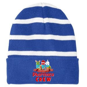 Merry Christmas Happy Holiday Pharmacy Crew Cute Gift Striped Beanie with Solid Band