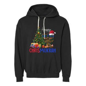 Merry Chrismukkah Happy Christmas Hanukkah Garment-Dyed Fleece Hoodie