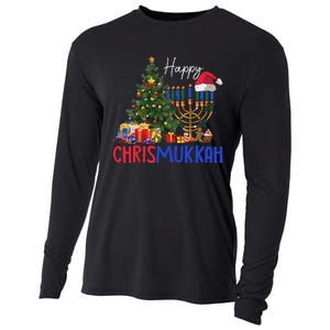 Merry Chrismukkah Happy Christmas Hanukkah Cooling Performance Long Sleeve Crew