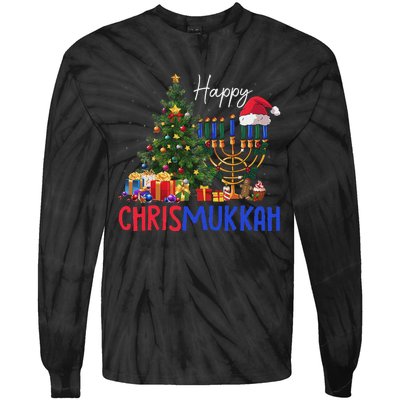 Merry Chrismukkah Happy Christmas Hanukkah Tie-Dye Long Sleeve Shirt