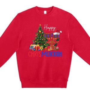 Merry Chrismukkah Happy Christmas Hanukkah Premium Crewneck Sweatshirt