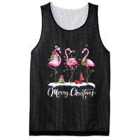 Merry Christmas Hat Santa Flamingo Light Snow Xmas Pajamas Mesh Reversible Basketball Jersey Tank