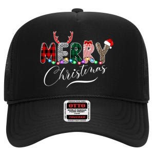 Merry Christmas Holiday Cute Patterns High Crown Mesh Back Trucker Hat