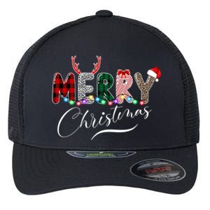 Merry Christmas Holiday Cute Patterns Flexfit Unipanel Trucker Cap