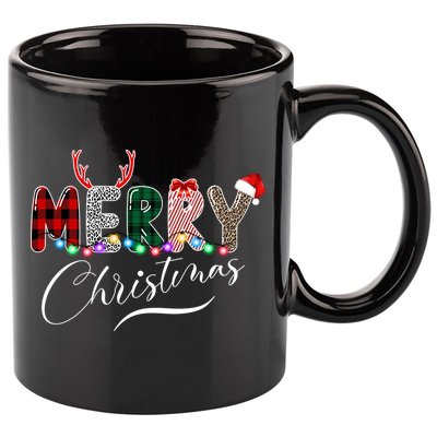 Merry Christmas Holiday Cute Patterns 11oz C Handle Ceramic Mug