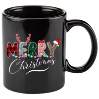 Merry Christmas Holiday Cute Patterns 11oz C Handle Ceramic Mug