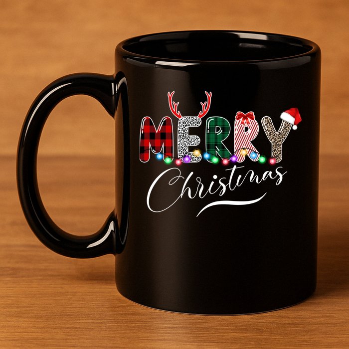 Merry Christmas Holiday Cute Patterns 11oz C Handle Ceramic Mug