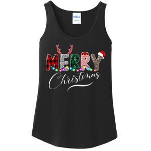 Merry Christmas Holiday Cute Patterns Ladies Essential Tank