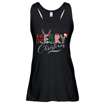 Merry Christmas Holiday Cute Patterns Ladies Essential Flowy Tank