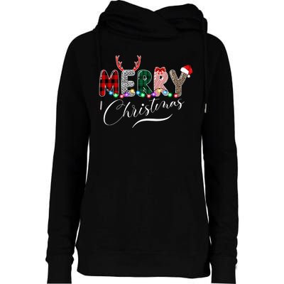 Merry Christmas Holiday Cute Patterns Womens Funnel Neck Pullover Hood