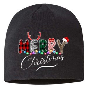 Merry Christmas Holiday Cute Patterns Sustainable Beanie