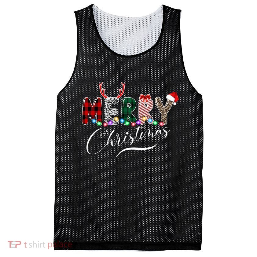 Merry Christmas Holiday Cute Patterns Mesh Reversible Basketball Jersey Tank