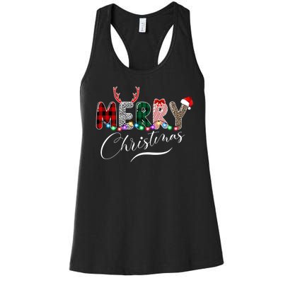 Merry Christmas Holiday Cute Patterns Women's Racerback Tank