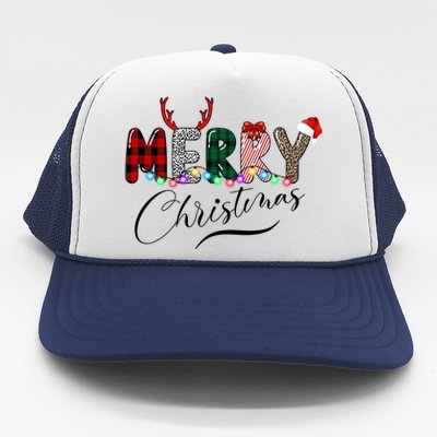 Merry Christmas Holiday Cute Patterns Trucker Hat