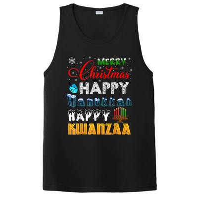 Merry Christmas Happy Hanukkah Happy Kwanzaa PosiCharge Competitor Tank