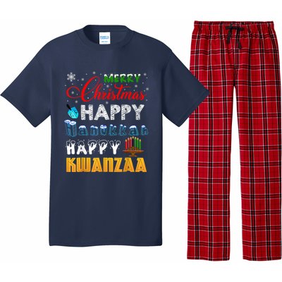 Merry Christmas Happy Hanukkah Happy Kwanzaa Pajama Set