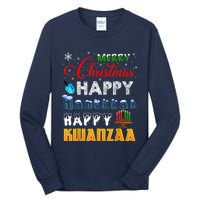 Merry Christmas Happy Hanukkah Happy Kwanzaa Tall Long Sleeve T-Shirt