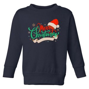 Merry Christmas Holiday Santa Snowflake Toddler Sweatshirt