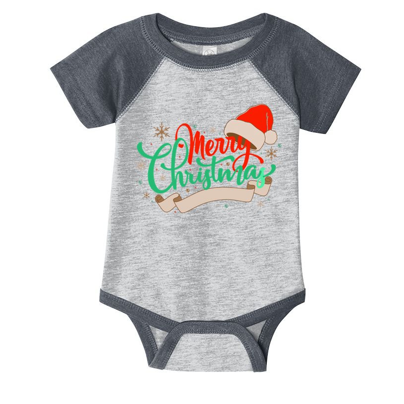 Merry Christmas Holiday Santa Snowflake Infant Baby Jersey Bodysuit
