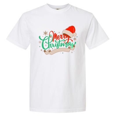 Merry Christmas Holiday Santa Snowflake Garment-Dyed Heavyweight T-Shirt