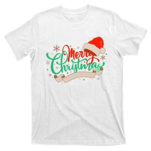 Merry Christmas Holiday Santa Snowflake T-Shirt