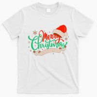 Merry Christmas Holiday Santa Snowflake T-Shirt