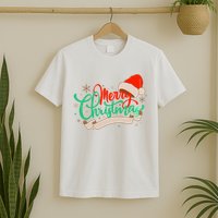 Merry Christmas Holiday Santa Snowflake T-Shirt