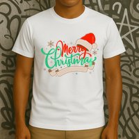 Merry Christmas Holiday Santa Snowflake T-Shirt