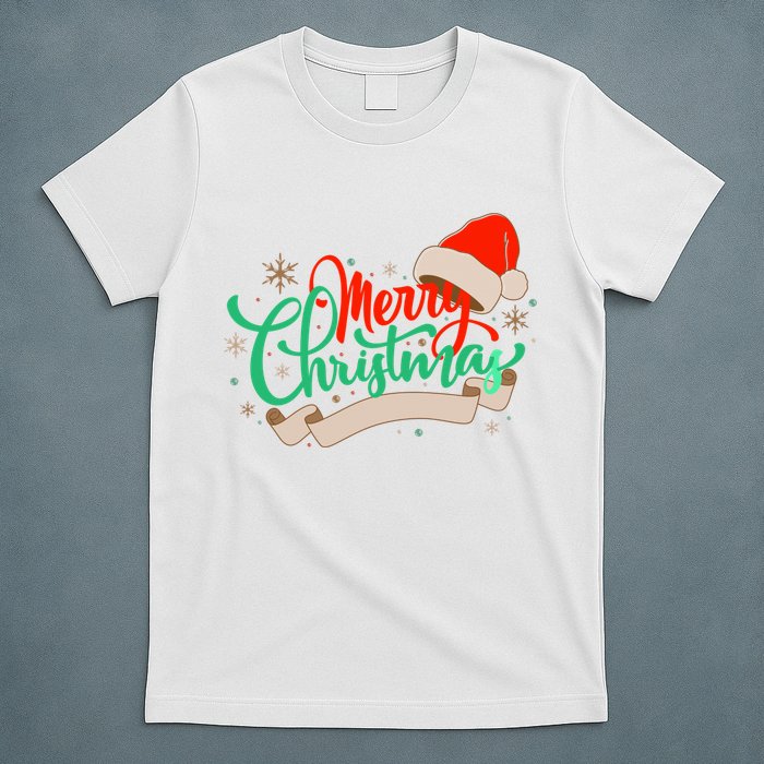 Merry Christmas Holiday Santa Snowflake T-Shirt