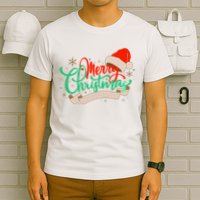 Merry Christmas Holiday Santa Snowflake T-Shirt