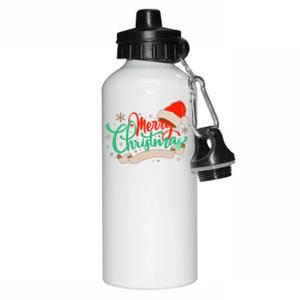 Merry Christmas Holiday Santa Snowflake Aluminum Water Bottle