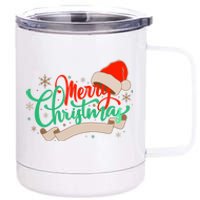 Merry Christmas Holiday Santa Snowflake 12 oz Stainless Steel Tumbler Cup