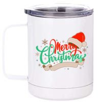 Merry Christmas Holiday Santa Snowflake 12 oz Stainless Steel Tumbler Cup