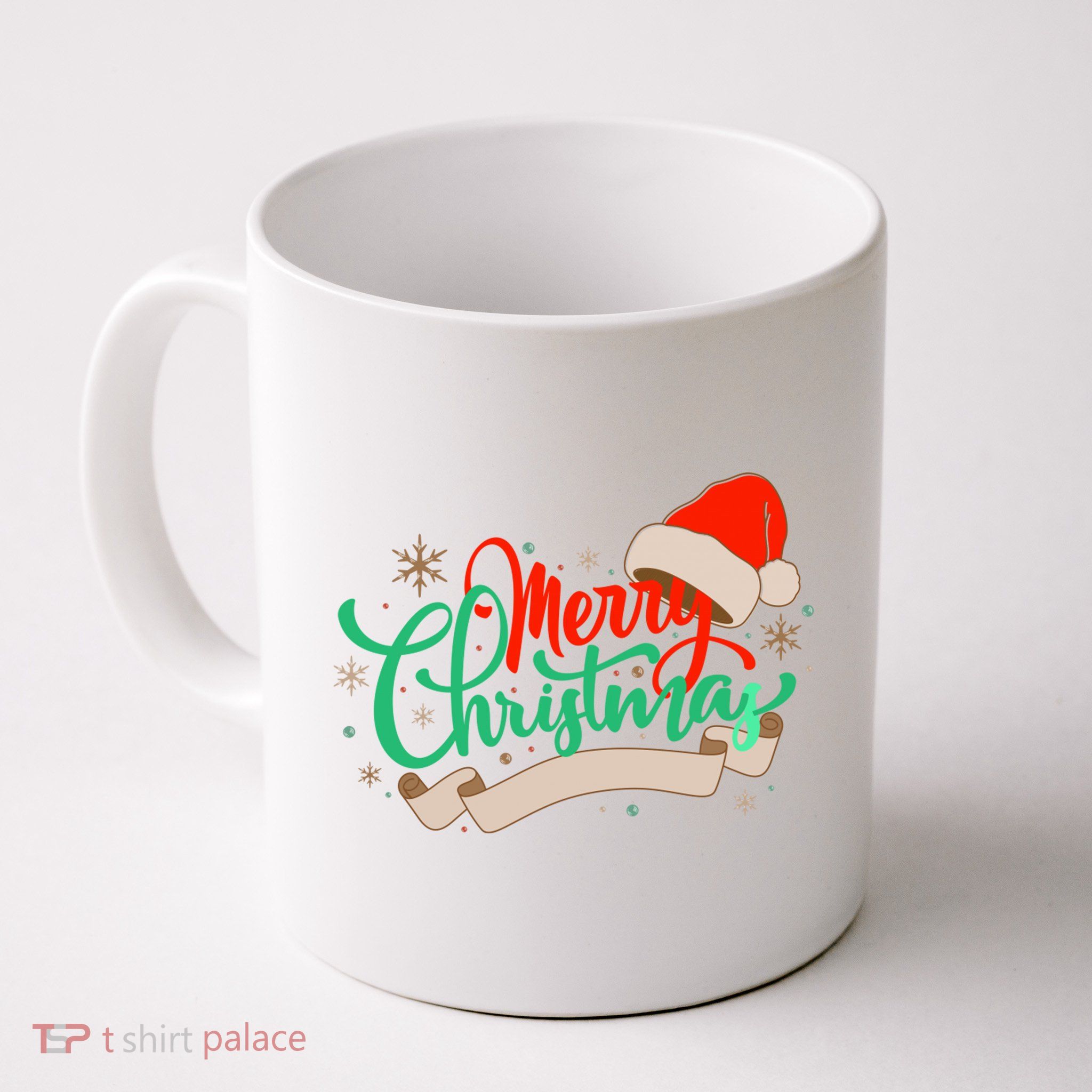 Merry Christmas Holiday Santa Snowflake Mug