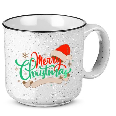Merry Christmas Holiday Santa Snowflake 15oz Campfire Ceramic Mug