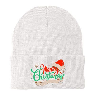 Merry Christmas Holiday Santa Snowflake Beanie