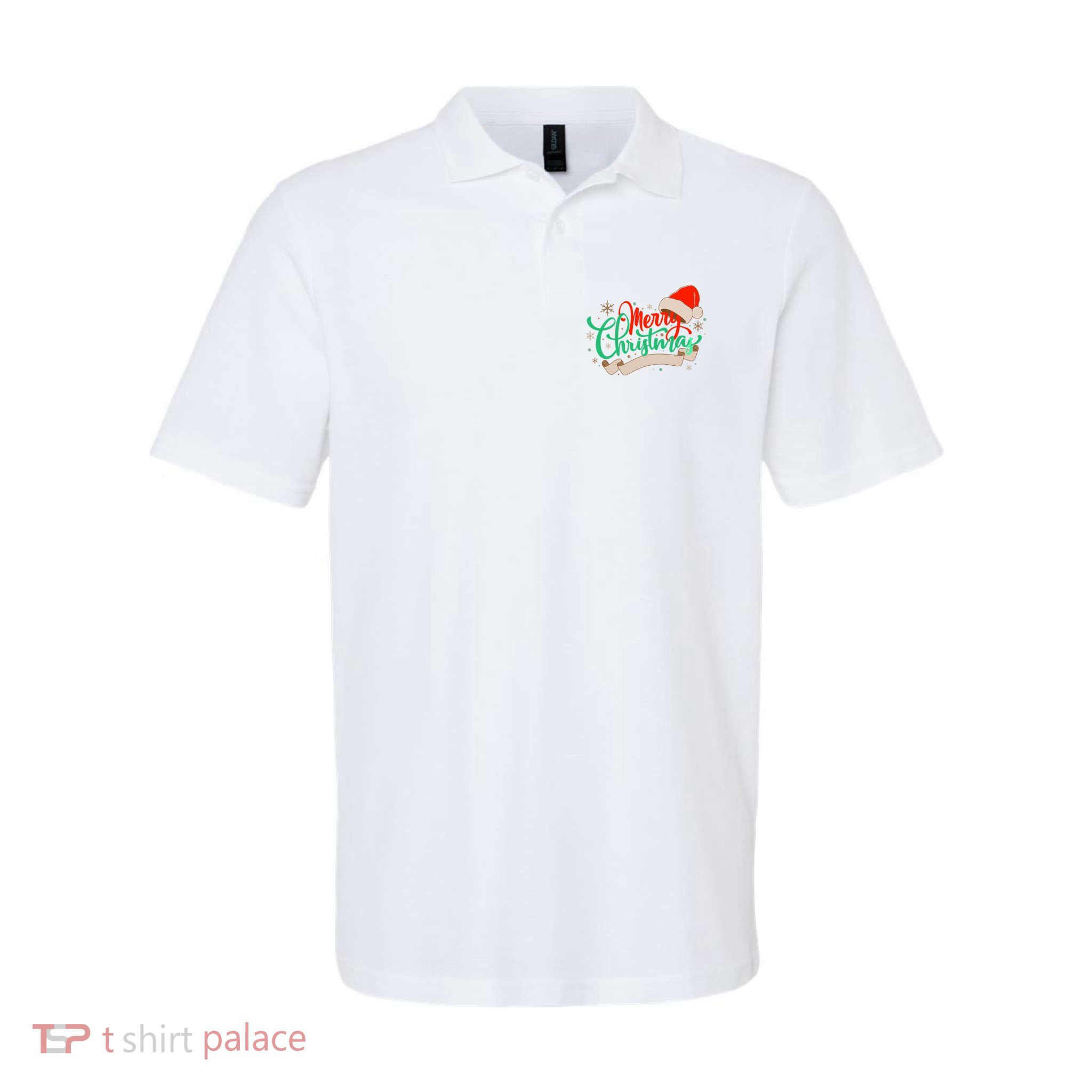 Merry Christmas Holiday Santa Snowflake Polo