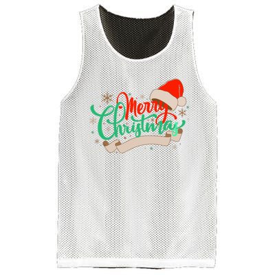 Merry Christmas Holiday Santa Snowflake Mesh Reversible Basketball Jersey Tank