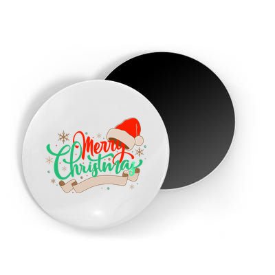 Merry Christmas Holiday Santa Snowflake Magnet