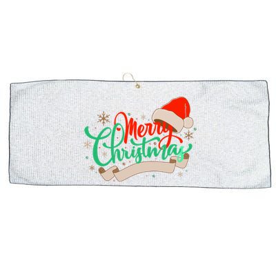 Merry Christmas Holiday Santa Snowflake Large Microfiber Waffle Golf Towel