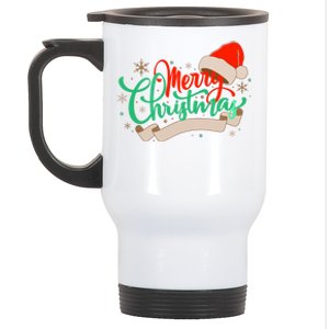 Merry Christmas Holiday Santa Snowflake Stainless Steel Travel Mug