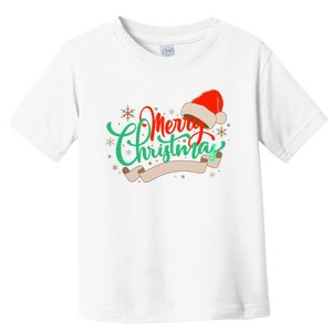 Merry Christmas Holiday Santa Snowflake Toddler T-Shirt