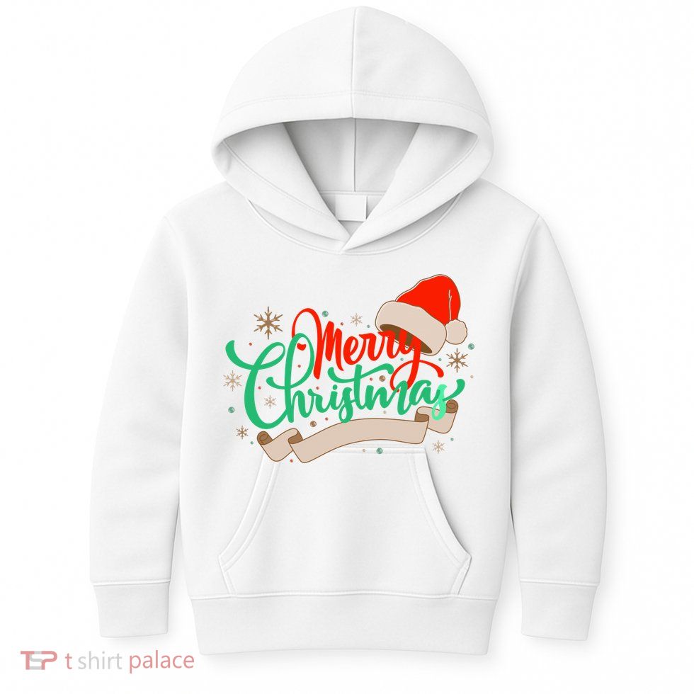 Merry Christmas Holiday Santa Snowflake Kids Hoodie