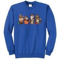 Merry Christmas Howdy Santa Claus Coffee Western Cow Xmas Great Gift Sweatshirt