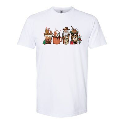 Merry Christmas Howdy Santa Claus Coffee Western Cow Xmas Great Gift Softstyle CVC T-Shirt